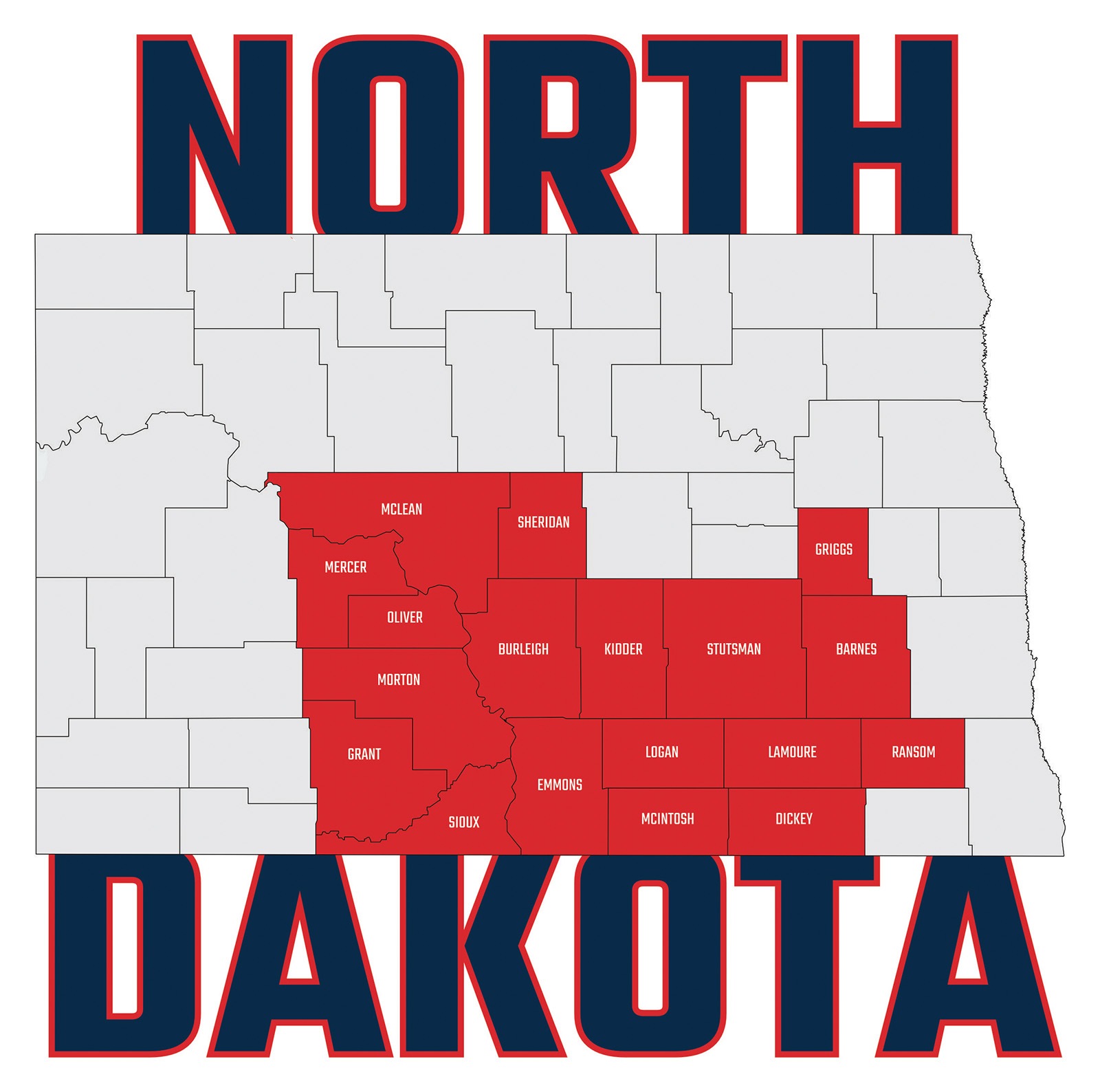 North Dakota Service Areas Map